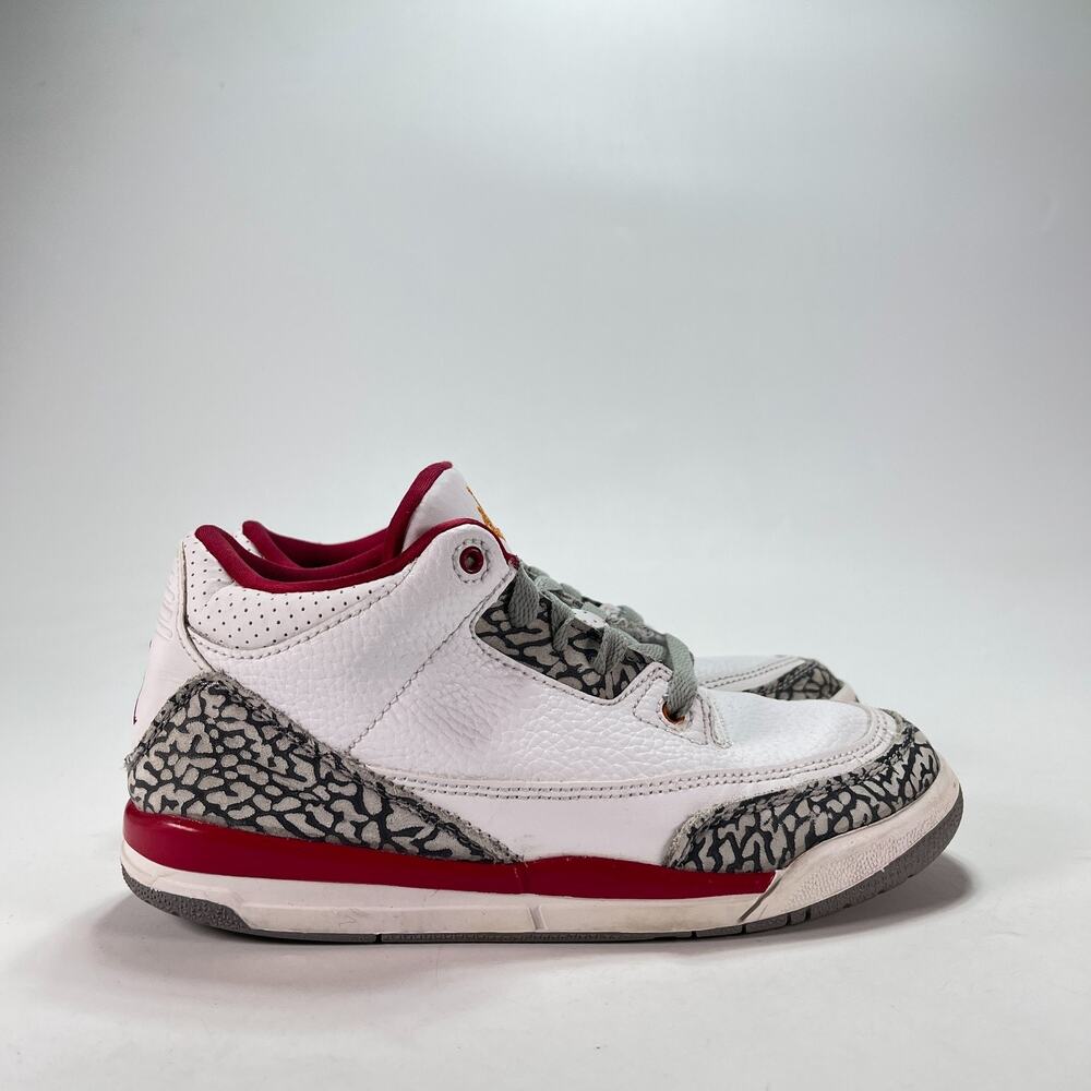 Air Jordan 3 Retro Red White Light Curry Casual Sneakers 429487-126 Youth Sz 3Y